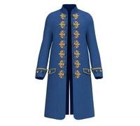 Générique cosplay médiéval gothique aristocrate queue-de-pie pour gentleman tenue de cérémonie cour vêtement historique élégance luxe ornement détail fantastique princier (Blue, XL)