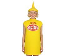 Générique Costume Adulte Ketchup,Tenue de Fête Cosplay - Déguisement Moutarde Adulte,Pour Fête à Thème Halloween Spectacle Carnaval Vacances Anniversaire Mascarade Noël Pâques