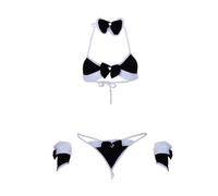 Générique Costume Adulte Lingerie Sexy - Ensemble De Lingerie Sexy De Père Noël pour Femme Lapin de Noël Sexy avec des sous-vêtements Sexy (Black One Size)