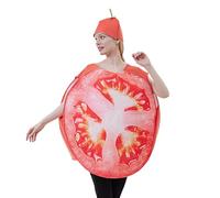Générique Costume Alimentaire | Costume Adulte Tomate Tranche Légume Fruit - Tenue avec Chapeau Drôle pour Femme - Fête Couple Pâques Carnaval Décoration
