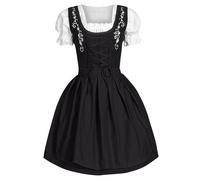 Générique Costume Bavarois Femme Oktoberfest, Costume FêTe de La BièRe Femme de Jeune Bavaroise avec BièRe Robe Set Dirndl Chemisier Sexy DéGuisement Halloween Vampire Robe D Halloween