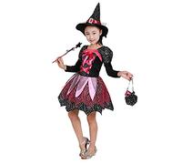Générique Costume Bebe Halloween,Costume Halloween Ado Fille Bébé Mon 1Er Robe Déguisement 2 Ans Tenue D'Halloween Nouveau Né 12 Bleu Chapeau Pointu Violet Fête Fantaisie (B-Rouge,4-5 ans)