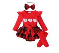 Générique Costume Bebe Noel Combinaison Ensemble De Naissance Pour Bébé Fille Body Garcon Pantalons Et Manteaux Chapeau Chaussettes Deguisement Garçon Mon Premier (1#Rouge,0-3 mois)