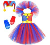 Générique Costume Carnaval 2026, Déguisement clown cirque fille robe jupe pour jeux rôle et fêtes, costume carnaval Halloween scène spectacle déguisée