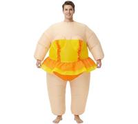 Générique Costume Carnaval Adulte Gonflable Style Cour, Combinaison de Mascotte pour Spectacle, Tenue de Cosplay Originale pour Fête et Représentation Scénique(Yellow, One Size)