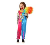 Générique Costume Carnaval Enfant Clown Role Play Cosplay Tenue Spectacle Fete Deguisement Enfant Amusant(Multicolour, S)