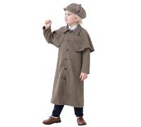 Générique Costume Carnaval Enfant Detective Role Play Pour Garcons Filles Tenue Intelligente Deguisement Enfant 3-8 Ans(Coffee, XL)