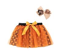 Générique Costume Carnaval Enfant Jupe Patchwork Épingle, Ensemble Danse Récital Accessoire, Tenue Fête Originale Colorée, Vêtement Scène Fille Mignonne Doux(Orange, 2-4 Years)