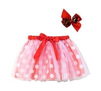 Générique Costume Carnaval Enfant Jupe Patchwork Épingle, Ensemble Danse Récital Accessoire, Tenue Fête Originale Colorée, Vêtement Scène Fille Mignonne Doux(Red, 9-11 Years)