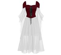 Générique Costume Chaperon Rouge Femme Elegante Deguisement Diablesse Moyen Age Couple Princesse Adultes Adulte Longue Vetement Halloween Tenue Robe Noire Sexy S