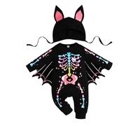Générique Costume Chauve-Souris pour BéBé, d'halloween Costume De Cosplay Halloween Bebe Garcon Deguisement Haloween GarçOn 0-18Mois DéGuisement Halloween GarçOn Squelette Enfant Fille BéBé