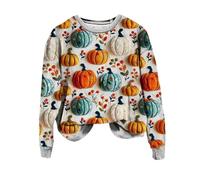 Générique Costume Citrouille Femme Vetement Halloween Pull a Capuche T-Shirt Orange Veste Sweat avec Pumpkin Spice Cafe Deguisement Tee Shirt Probleme Resolu Sang Sweater Hoodie Sweat-S