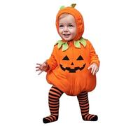 Générique Costume Citrouille pour Enfants Combinaison Halloween Fêtes Costumées Idéal Bébé Tout Petit Orange et Noir Déguisement Carnaval