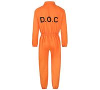 Générique Costume d Halloween pour Adulte Costume de Prisonnier Orange avec Menottes Tenue de condamné Unisexe pour Homme Femme Homme Orange M
