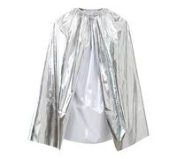 Générique Costume da Principessa per Bambini con Mantello e Vestito, Abito da Festa per Halloween e Carnevale, Morbido Tessuto in Poliestere, Adatto a Bambine e Bambini 2-10 Anni (Silver, 2-10 Years)
