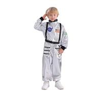 Générique Costume d'astronaute blanc unisexe pour enfants à Halloween, combinaison de pilote de la NASA