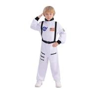Générique Costume d'astronaute blanc unisexe pour enfants à Halloween, combinaison de pilote de la NASA