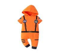 Générique Costume D'astronaute Enfant et Bébé - Combinaison Spatiale à Capuche de Pilote Explorateur l'espace Garçon Fille en Polaire Barboteuse Épaisse à Manches Courtes pour Carnaval Cosplay Fêtes