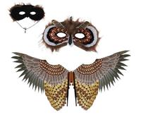 Générique Costume De - 98x38cm Peluche + Tissu | Ensemble De Cosplay D'oiseau d'halloween - Aile De Masque De | Costume Créatif pour Jeu De Rôle, Spectacle sur Scène, École, Facile À Nettoyer Et Jeu