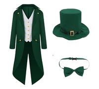 Générique Costume de à Vapeur pour Hommes, Costume de Spectacle, Chef d'orchestre de Magicien Robes Gothiques Noires pour Femmes Grande Taille (Army Green, XL)