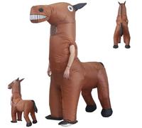 Générique Costume de cheval gonflable, polyester réutilisable Horse gonflable, usure et déchirure Costumes de soufflage pour la fête cosplay adulte Halloween, capes