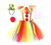 Générique Costume de clown pour enfant - Costume de clown d'Halloween pour filles - Robe de cosplay pour enfants - Robe Joker tutu - Tenue de clown effrayante pour enfants - Costume de clown