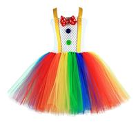 Générique Costume de clown pour enfant - Costume de clown d'Halloween pour filles - Robe de cosplay pour enfants - Robe Joker tutu - Tenue de clown effrayante pour enfants - Costumes de clown