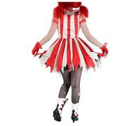 Générique Costume de Clown Sanguinaire Femme pour Événements Cosplay et Fêtes d'halloween (Watermelon Red, M)