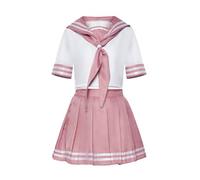 Générique Costume de Cosplay Astolfo Robe Rose Uniforme Scolaire JK Costume de Marin Halloween,M-Pink