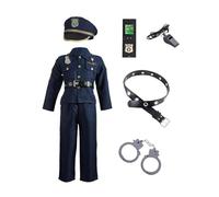 Générique Costume De Cosplay Pour | Costume Policier à Enfiler,Tenues Jeu De Rôle Policier | Pour Garçons Fête D'Halloween À Thème Spectacle Sur Scène Rassemblement Pendant Les Fêtes