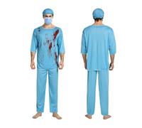 Générique Costume de Docteur Ensanglanté Halloween | Costume d'infirmière pour Halloween | Fournitures Cosplay Tenue Déguisement Fête Médecin Femmes Hommes Filles Garçons Adolescents