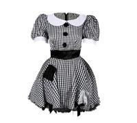 Générique Costume de effrayante pour - Robe de de chiffon | Robe gothique noire et blanche avec bords et patchs effilochés, tissu respirant, pour carnavals d'Halloween, spectacles sur s