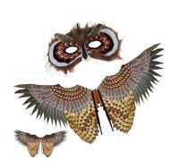 Générique Costume de Hibou pour - Accessoires Déguisement Oiseau Halloween Enfant,Costume Hibou Réaliste Avec Masque et Ailes pour Fête Théâtre Carnaval École