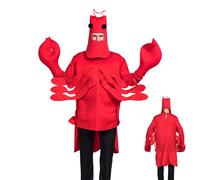 Générique Costume de homard d'Halloween,Costume de homard, de crabe Combinaison à capuche rouge confortable | Wear Body unisexe pour fête d'anniversaire d'Halloween