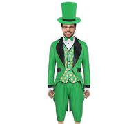 Générique Costume de la Saint-Patrick pour hommes,Costume de lutin vert pour hommes - de la Saint-Patrick pour | Déguisement de cosplay en tissu mélangé de polyester pour spectacles sur scène, je