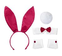 Générique Costume De Lapin Set, 5 PièCes Costume De Lapin Pour Femme Avec Oreilles De Lapin Bandeau, NœUd Papillon, Manchettes, Queue, Pour Carnaval, Halloween, Cosplay