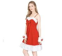 Générique Costume De Mère Noël Déguisement Mere Noel Femme Mini Robe Saint Valentin Femme Grande Taille Père Noël Deguisement Pere Cosplay Christmas Performance(Rouge #1,Taille unique)
