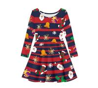 Générique Costume De Mère Noël pour Petite Fille Santa Princess Party Tutu Robe Enfants 3 Ans Bébé Pantalon Evasée Imprimé Père Déguisement Enfant en Bas Âge Filles (G,13-14 Ans)