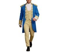 Générique Costume de Noble du 18ème Siècle - Ensemble Complet 3 Pièces (Habit Royal, Pantalon et Jabot) - Pour Cosplay, Théâtre, Mariage Renaissance ou Bal Historique