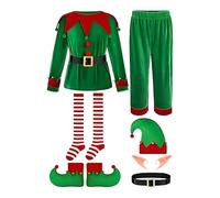 Générique Costume de Noël Enfant | Déguisements d'Aide du Père Noël pour | Tenue de Déguisement Jeu de Rôle pour Garçons Fête Spectacle Événements Festifs Vacances de