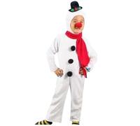 Générique Costume de Noël Enfants Deguisement Bonhomme de Neige Enfant à Capuche et Écharpe, Body Garçon Fille Noël Cosplay Pull Noel Barboteuse