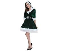 Générique Costume De Père Noël Déguisement Lutins Luxe Mini Robe Saint Valentin Cosplay Femmes Robes Elégant Décontractée Chemises Nuit Col V Sous Vetements Feminins (Vert#1,XXL)