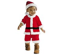 Générique Costume de PèRe NoëL pour GarçOn et Fille,avec Bonnet de PèRe NoëL. Confectionné dans Un Tissu Doux et Confortable,TrèS Extensible et LéGer,Il s'adapte Parfaitement à La Peau.(100)