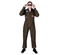 Générique Costume De Pilote De Chasse Adulte Combinaison pour Hommes Costumes De Militaires Et Aviateurs pour Fêtes De Cinéma Halloween Et Carnaval Combinaison De Pilote De Chasseur-Intercepteur