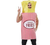 Générique Costume de Pommes Frites Adulte - Tenue Frites Restauration Rapide - Déguisement Comique Fast-Food pour Adultes Hommes Idéal pour Fêtes Cosplay Halloween Jeu de Rôle Théâtre Événements