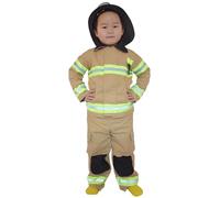 Générique Costume de Pompier pour Enfants avec 8 Accessoires Casque Pompier Et Un Extincteur L'éducation Aux Exercices D'incendie (Yellow, 10-12 Years)