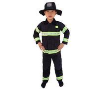 Générique Costume de Pompier pour Enfants avec 8 Accessoires Casque Pompier Et Un Extincteur L'éducation Aux Exercices D'incendie (Blue, 2-3 Years)