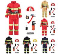 Générique Costume de Pompier pour Enfants Chef des Pompiers Cosplay Jeu de Rôle Jouets Accessoires