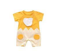 Générique Costume De Poulet Bébé Cute Animal Barboteuse Oeufs Oeuf Enfant Combinaison Fille Garçon Tenue Poussin Pâques Pour Poussins Deguisement Combishort Nourrissons (Jaune#c,0-3 mois)