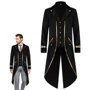 Générique Costume de queue-de-pie d'Halloween | Habillage de costume de queue de pie vintage médiéval | Halloween Men Deluxe Tailcoat pour les costumes de cosplay de jeu de rôle